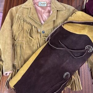 Authentic Leather Cowboy Outfit Costume Crafted By Native Americans Pypsa Vintag